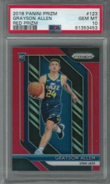 2018 PANINI PRIZM #123 GRAYSON ALLEN PSA 10 GEM MINT RED PRIZM SERIAL #234/299