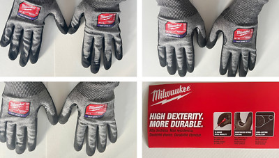 Milwaukee Tool Cut Level 7 High-Dexterity Nitrile Dipped Gloves - M,L,XL Pairs