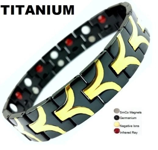 BIO Titan-Stahl Magnetische Germanium Energien Armband Gesundheit magnet 4in1