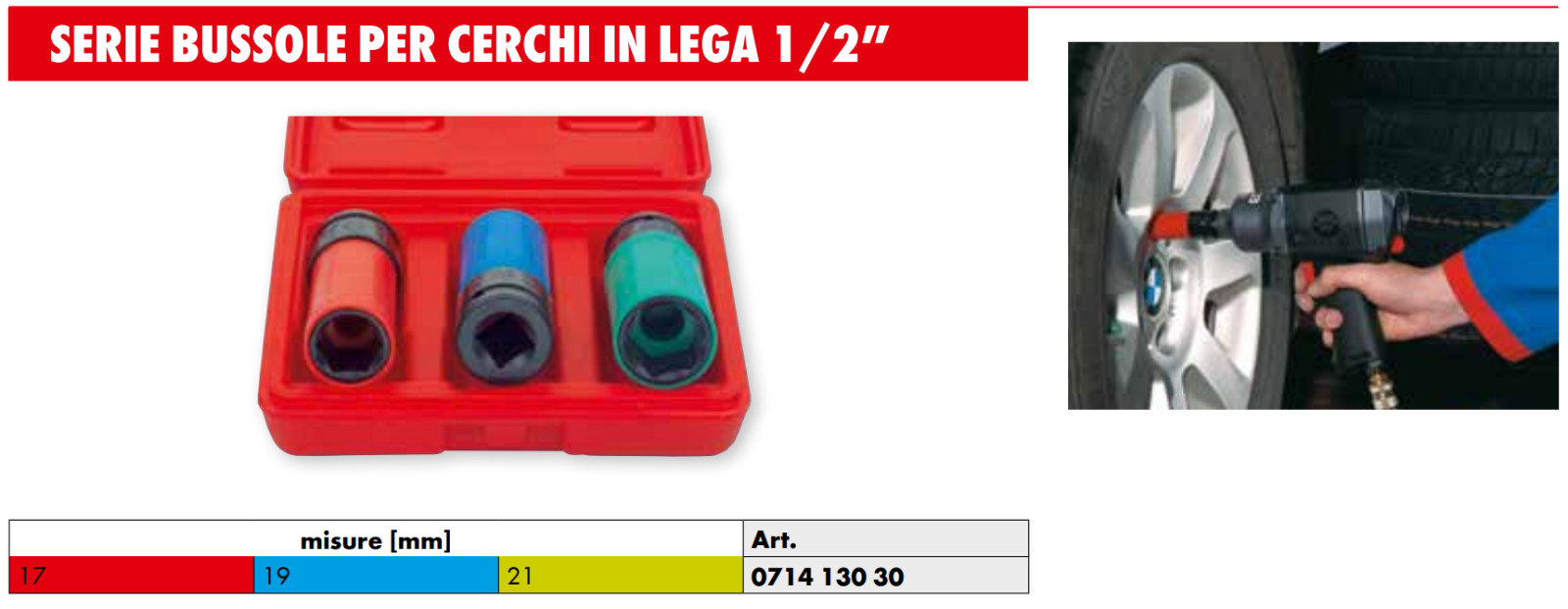 Chiavi a Bussola 1/2 per Cerchi in Lega Set 3pz Professionali - WÜRTH 071413030 foto 6
