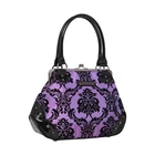 Rock Rebel Mistress Kisslock Gothic Punk Damask Handbag Purse HB10-DAMASK-PURPLE