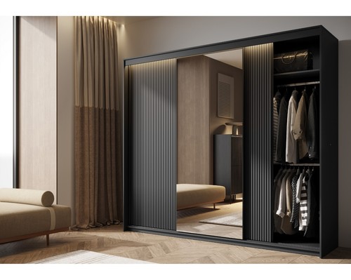 Schwebetürenschrank TREND TZ-02 Schrank 250 cm Kleiderschrank Lamellenschrank - Bild 5 von 6