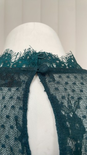 Free People Swan Lace Mini Party Dress Emerald Green Motif FP Exclusive Small - Picture 11 of 16