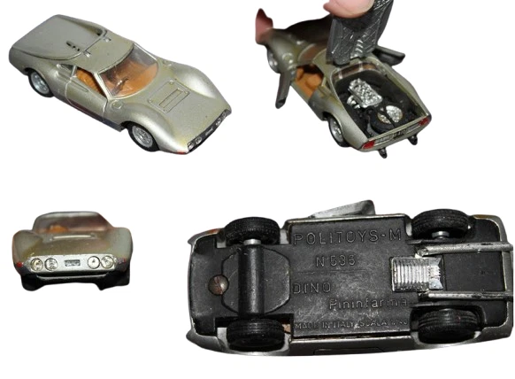 POLITOYS M 536 FERRARI DINO PININFARINA ARGENTO SILVER 1:43 AUTO SPORTIVA - Immagine 2 di 2
