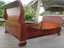 antique mahogany sleigh bed - early 19th century empire period