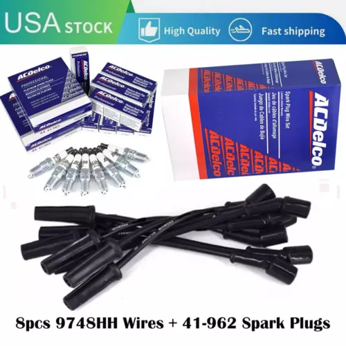 OEM AcDelco 8 PACK UF262 Ignition Coil & 41-962 Spark Plug & 9748HH Wire for GMC - Picture 3 of 7