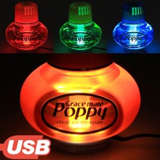 Poppy Lufterfrischer Vanille Duft mit USB 5V 7 LED Beleuchtung LKW Auto KFZ Bus