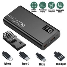 Power Bank 40000mAh 66W 2USB Backup External Portable Battery Pack Fast Charging