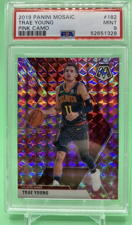 2019 Panini Mosaic 182 Trae Young Pink Camo PSA 10 Gem Mint Hawks