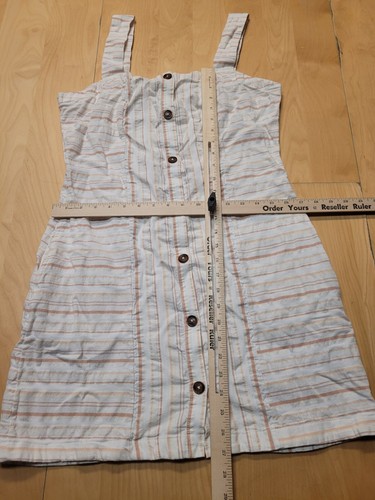 Roxy Sweeter Dreams Mini Dress, River Snow White Stripe Size Large Ships Free - Picture 3 of 8