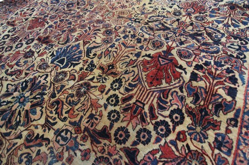 Nachlass Antik Teppich Mohajeran Rug Selten 9X12 Wolle Gold 274cmx365cm Um 1890 9'x12' - Bild 6 von 12