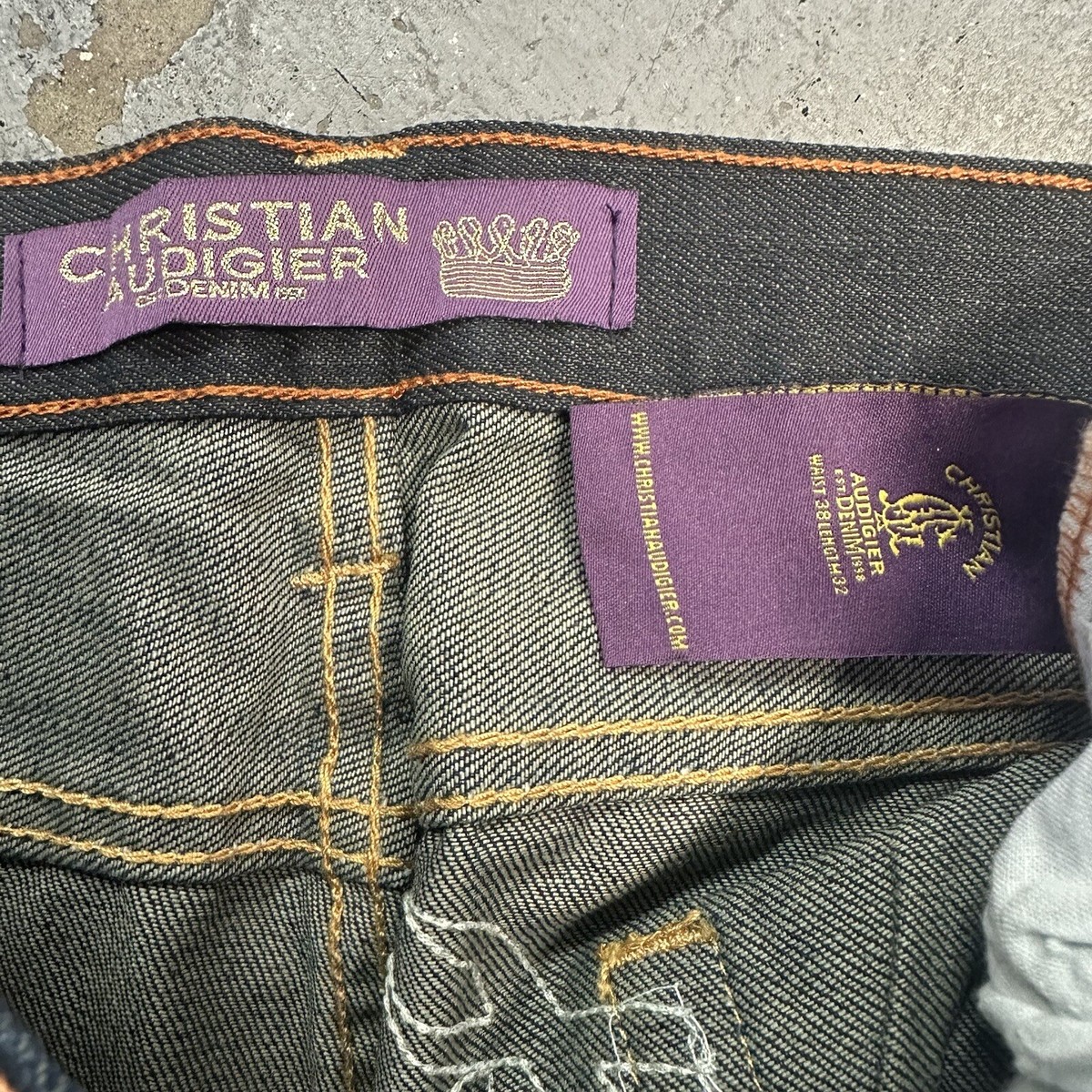 Vintage Y2K Christian Audigier Geisha Black Baggy Denim Vintage Y2K Christian Audigier Geisha Black Baggy Denim