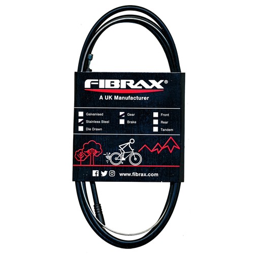 Fibrax Coloured Cycle Gear Cable Stainless Steel - Red/White/Blue/Black UK Made - Picture 5 of 5