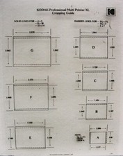 Kodak Professional Multi Printer XL Cropping Guide  w/ Inst.  New  12 