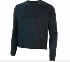 Nike Run Division Womens Running Midlayer Top Black Size Large CU6168-010