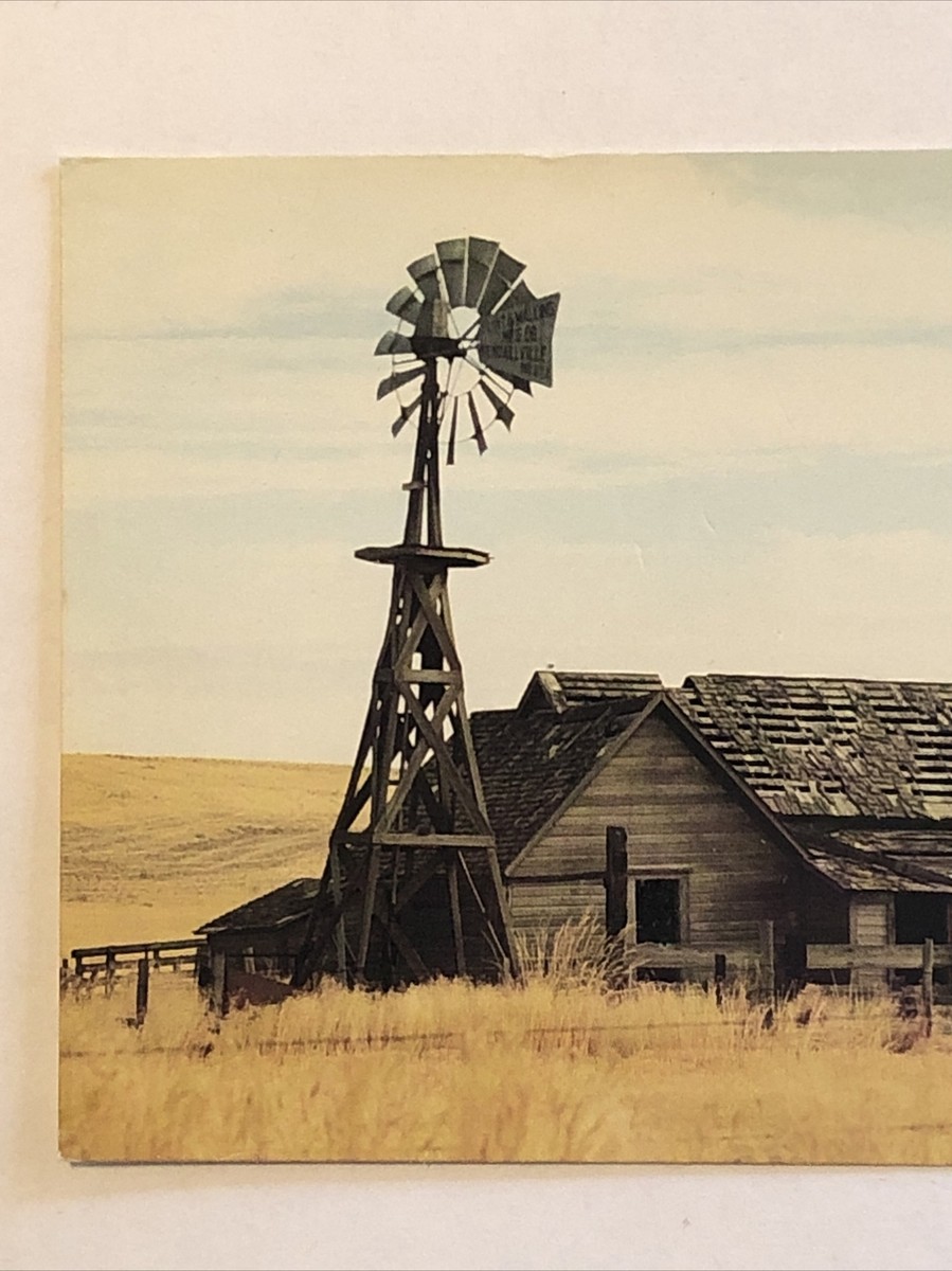 Abandoned Homestead Windmill Farm Pacific Northwest Postcard WA OR