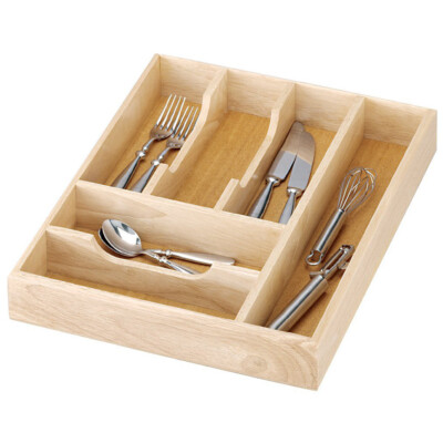 Besteckkasten, Besteckbox, Besteckeinsatz, Schubladeneinsatz, Gummibaum, ZELLER