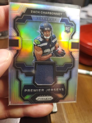 2023 Panini Prizm Zach Charbonnet Silver Prizm Premier Rookie Jersey RC #PJ-ZC - Bild 3 von 5