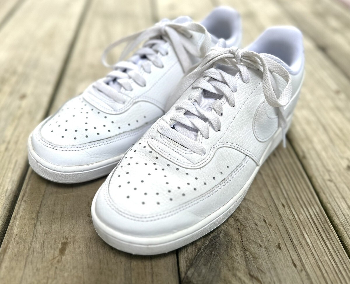 Men's Nike Court Vision Size 8.5 Low Triple White 2019 - CD5463