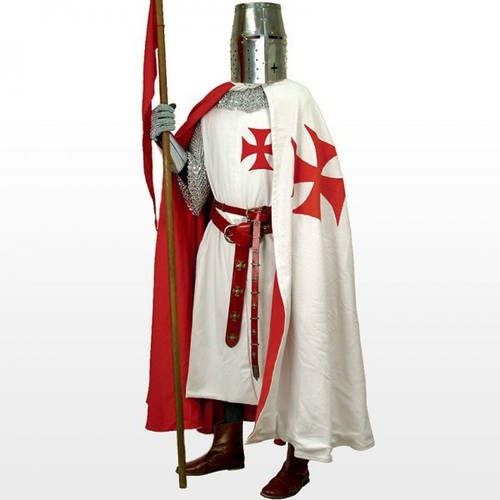 Medieval Dress Red Templar Crusader Tunic Surcoat & Cloak Reenactment Larp SCA - Picture 2 of 7