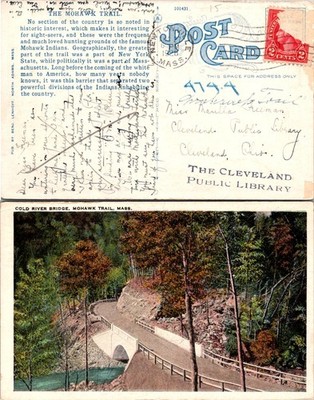 Postcard Cold River Bridge Mohawk Trail Massachusetts Fall Foliage