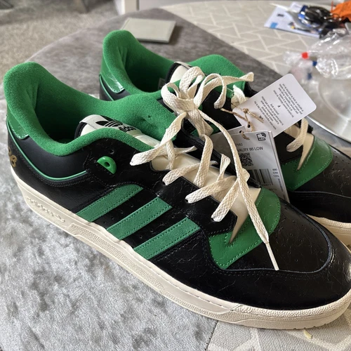 Adidas Rivalry 86 Low Taglia UK 3 5 Euro 36 Nero Verde Nuove ✅️