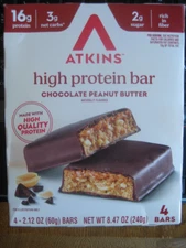LOT OF 6 FACTORY SEALED BOXES OF ATKINS HIGH PROTEIN BARS  CHOCOLATE PB   6/26