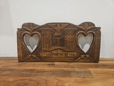 1941 Italian WW2 Carved Wood Frame Sud Africa Prisoner of War Memento