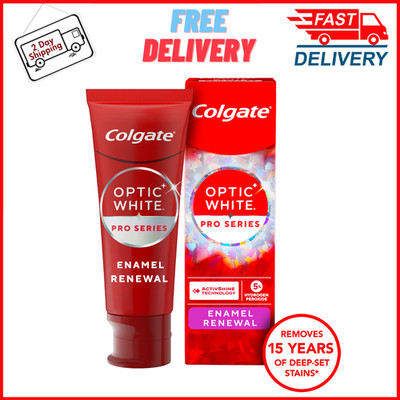 Colgate Optic White Pro Series Enamel Renewal Toothpaste Whitening, Mint, 3.0 oz