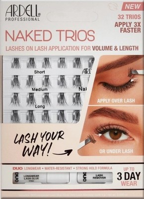 Ardell Naked Lashes Trios Kit   32 Trios   Natural Lightweight Clusters