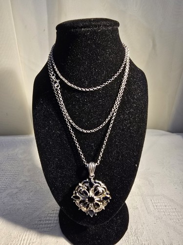 Beautiful Sapphire & Sterling Silver Necklace - 29 Inches - Picture 2 of 6
