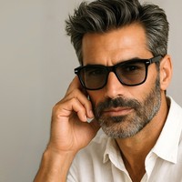 Most Durable TR-90 Men's Reading Glasses Thick Large Black Frame Blue Light Ray 3