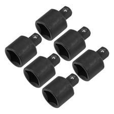 6pcs 3/8" Drive F x 1/4" M Socket Reducer Adapters, Female to Male, Black