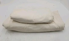 NEW Zara Home QUEEN Sateen 300TC Flat Sheet w/Feston Design in Cream