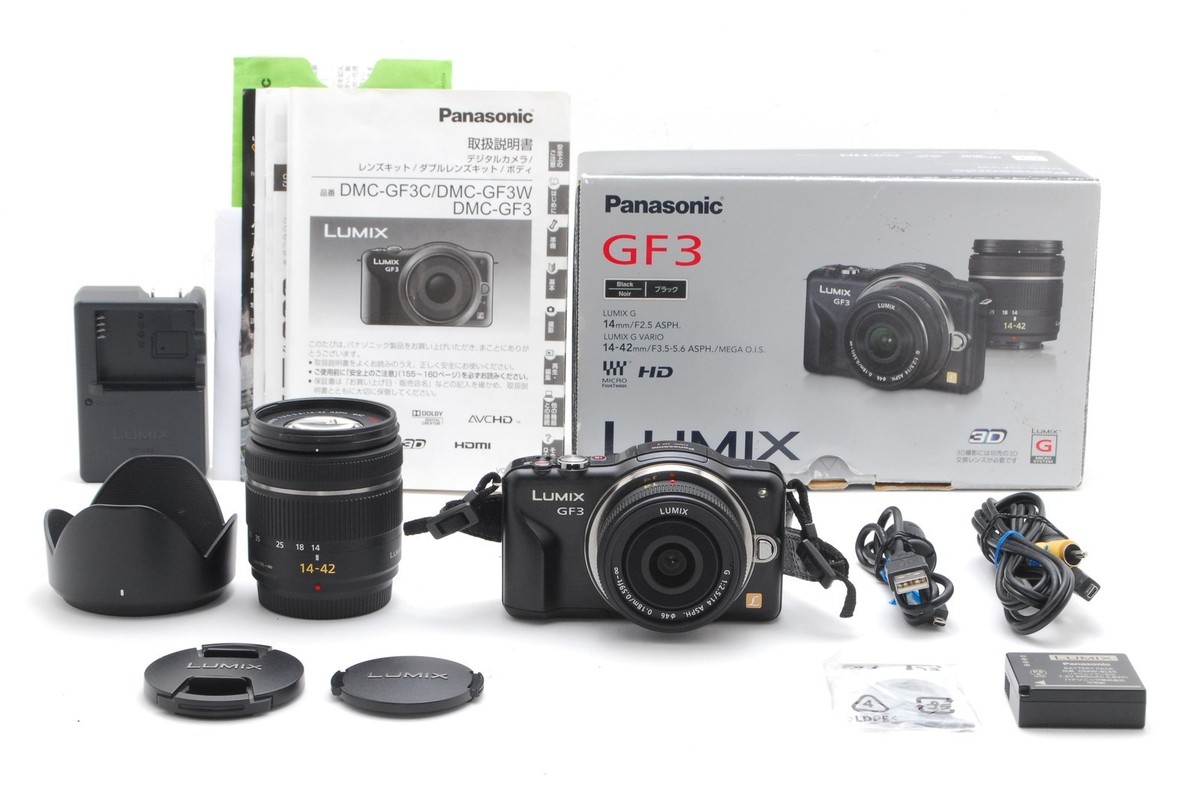 NEAR MINT /w Box】Panasonic LUMIX DMC-GF3 14mm f2.5 14-42mm