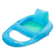 SWIMWAYS SPRING FLOAT PREMIUM RECLINER POOL LOUNGER 50103AGR - BLUE
