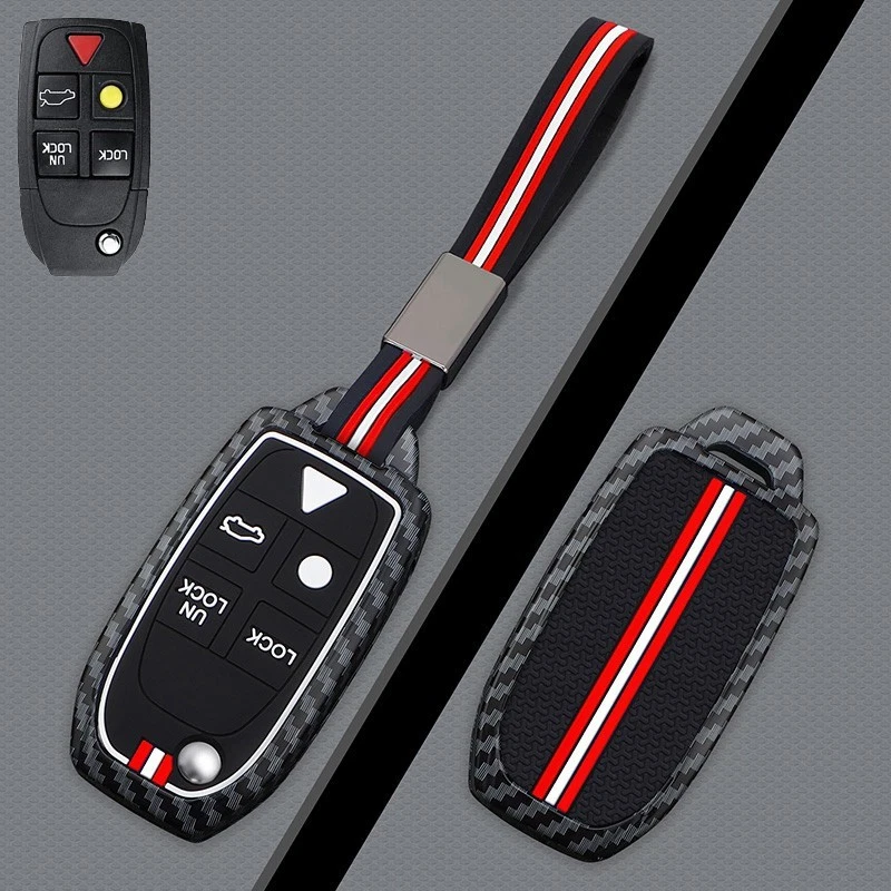 Zinc Alloy Silicone Car Smart Key Fob Case Cover For Volvo XC70 XC90 S60 S80 V70 — 第 4/4 张图片