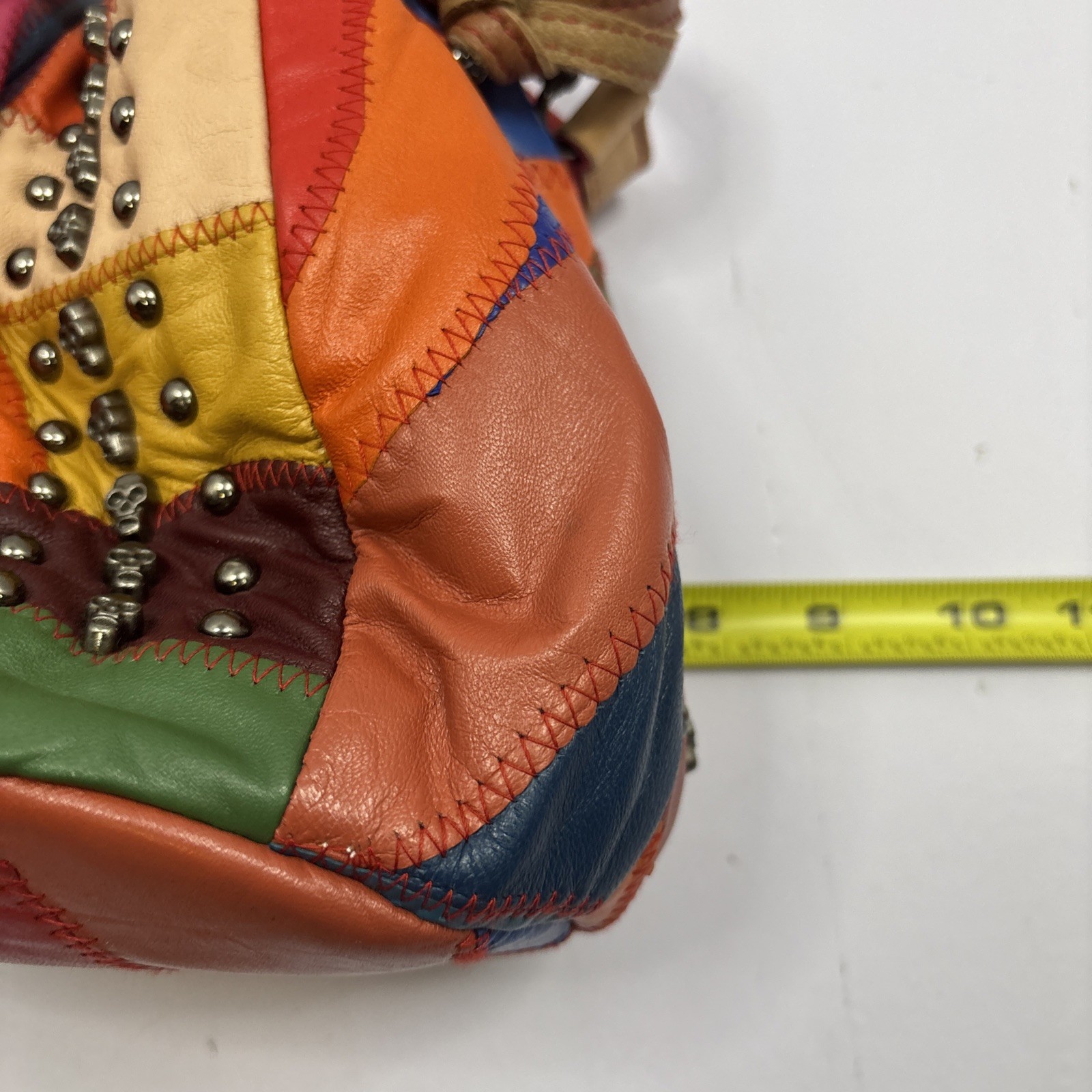 Ameri Leather Skulls And Rivets Patchwork Leather… - image 7