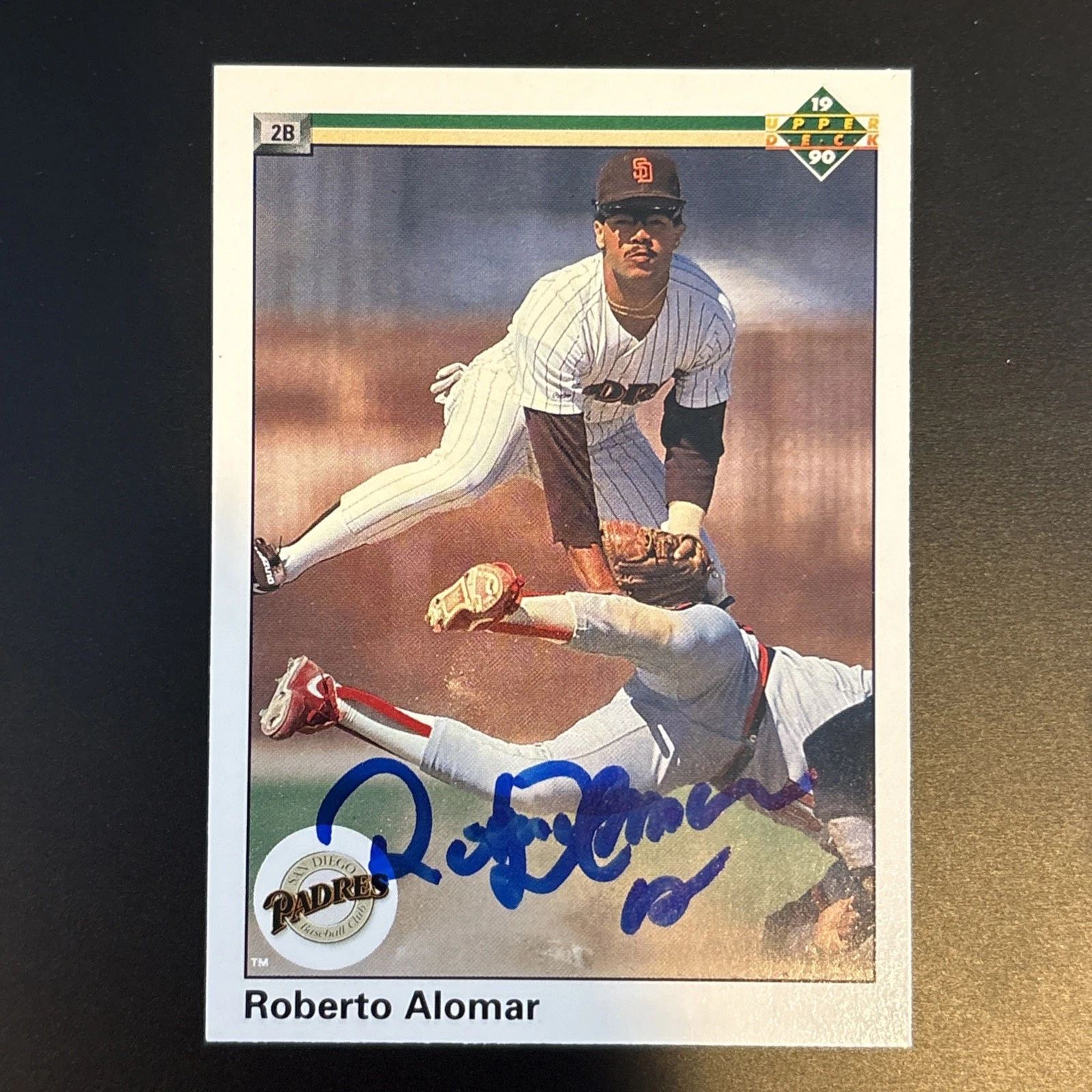 Roberto Alomar Signed 1990 Upper Deck Card - HOF - San Diego Padres Auto
