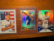 Corey Seager Rc Refractor Lot of 3: Bowman Chrome Refractor, Base Rc + Platinum