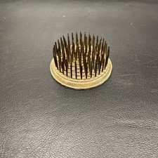 Vintage SMALL Metal Spike Flower Frog - 2 1/4  wide 7/8  tall