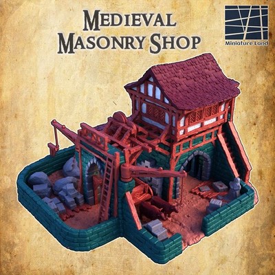 Medieval Masonry Shop Tabletop Terrain 28mm