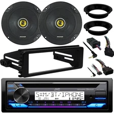 JVC KD-T92MBS Marine Receiver, 2x 6.5" 300W Speaker, Accessories (Harley 98-13)