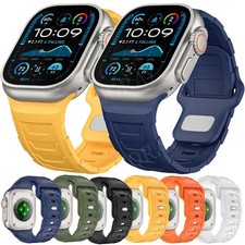 For Apple Watch Series 11 10 9 8 7 6 5 Ultra 3 2 42/46/49mm Silicone Band Strap
