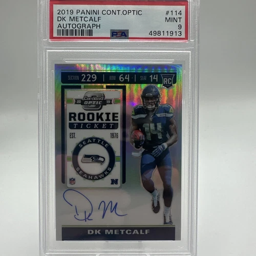 2019 Panini Contenders Optic DK Metcalf Rookie Auto HOLO PSA 9 Steelers Seahawks