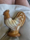 Vtg Fenton Art Glass #5292 Caramel Chocolate Slag Rooster Figurine Orig Sticker