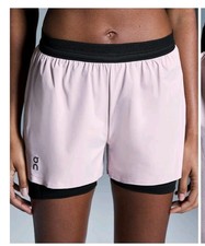 On Cloud 3in1 Womens Performance Shorts Mauve Compression Size Small