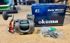 NEW Okuma CW-203DLX Left Handed Cold Water LC Trolling Reel Line Counter