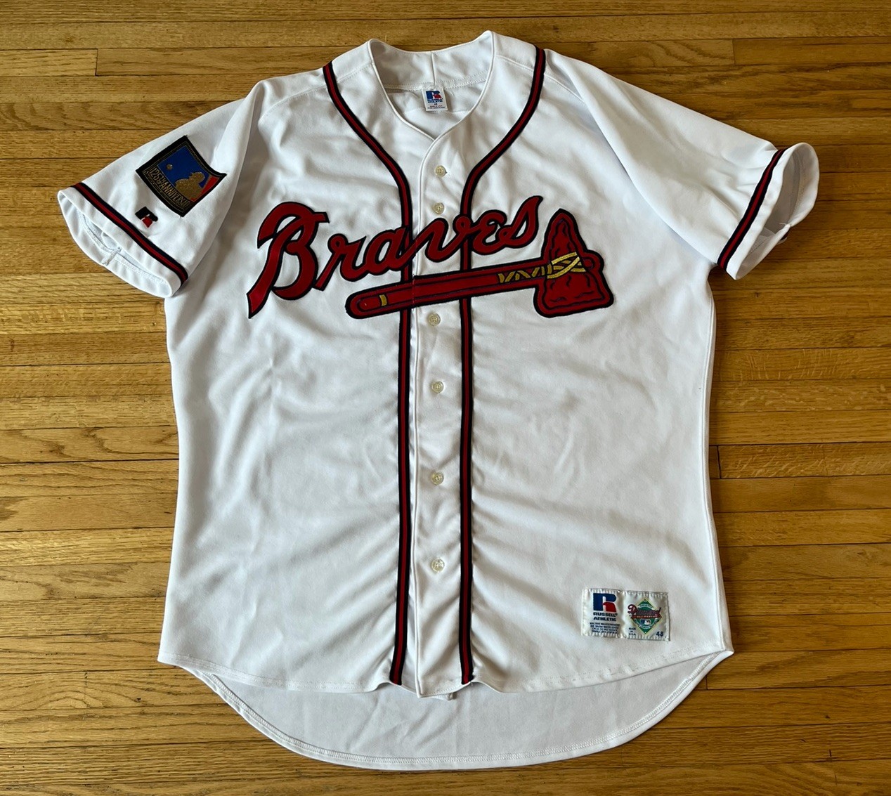 Atlanta Braves Greg Maddux Russell Diamond Collection Jersey Mens 48 XL White 