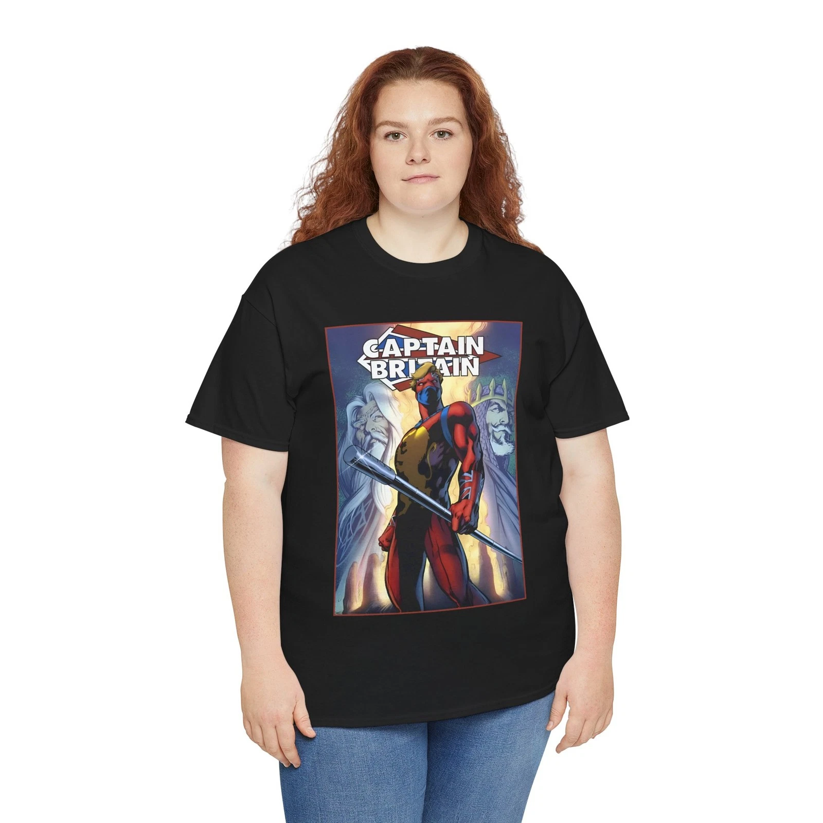 Captain Britain T-Shirt - Alan Davis Art - Excalibur Leader - Marvel Comics